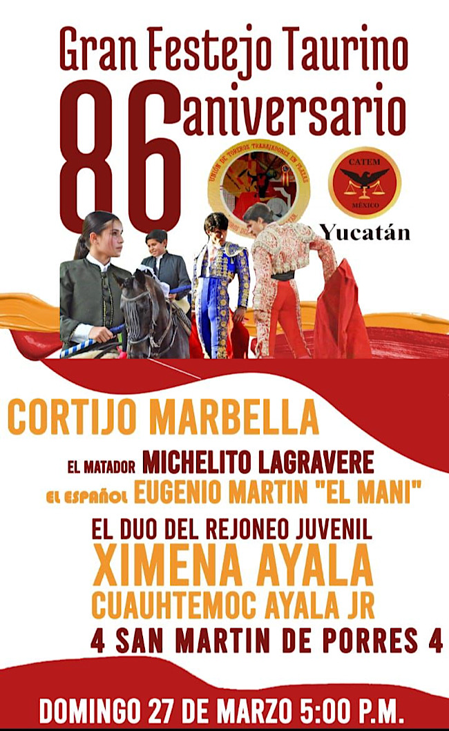 <h3  class='enlacePalabraNoticia'>Eugenio Mart�n</h3> `<h3 class='enlacePalabraNoticia'>El Mani</h3>�torear� su segunda tarde en Mexico