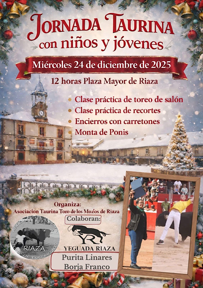 <h3  class='enlacePalabraNoticia' onclick='opcionBuscarActualidad('Riaza','')'>Riaza</h3> acoger� una Jornada Taurina Infantil y Juvenil el pr�ximo 24 de diciembre