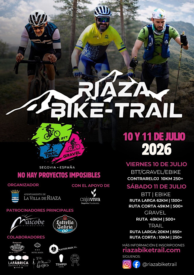 <h3  class='enlacePalabraNoticia' onclick='opcionBuscarActualidad('Riaza','')'>Riaza</h3> estrena el <h3 class='enlacePalabraNoticia' onclick='opcionBuscarActualidad('Riaza','')' >Riaza</h3> Bike Trail, una cita deportiva que une BTT, gravel y trail en un entorno �nico