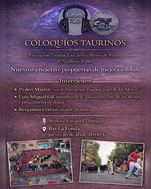 Vuelven los coloquios taurinos a <h3 class='enlacePalabraNoticia' onclick='opcionBuscarActualidad('Riaza','')' >Riaza</h3> con un debate sobre �Nuestro encierro� 