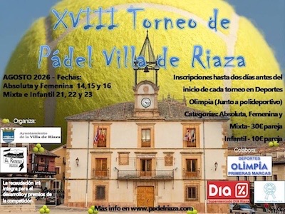 XVIII Torneo de P�del Villa de Riaza<br>
Absoluta y Femenina