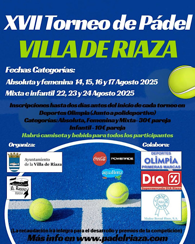 XVII Torneo de Padel<br>Villa de Riaza